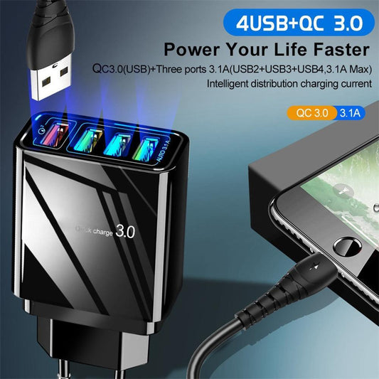 Cargador rápido de 4 USB